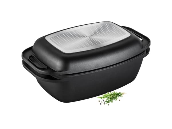 Lamart LT1105, Rektangulær, Grillpanne, Sort, Støpt aluminium, 9 l, Aluminium