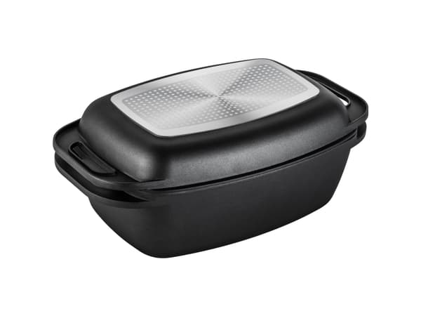 Lamart LT1105, Rektangulær, Grillpanne, Sort, Støpt aluminium, 9 l, Aluminium