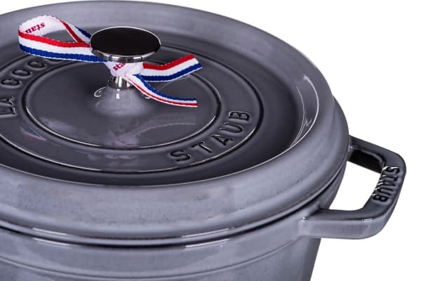 Staub Cocotte, Stekeform, Rund, Støpejern, Keramisk, Gass, Halogen, Induksjon, Grå, -20 - 260 °C