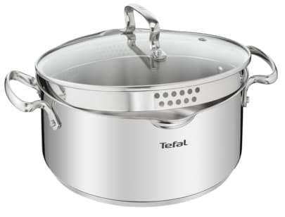Tefal DUETTO+ G7194655, Rund, Rostfritt stål, Rostfritt stål, Rostfritt stål, Keramiska, gas, halogen, Induktion, Gjutjärnsplattor, 250 ° C
