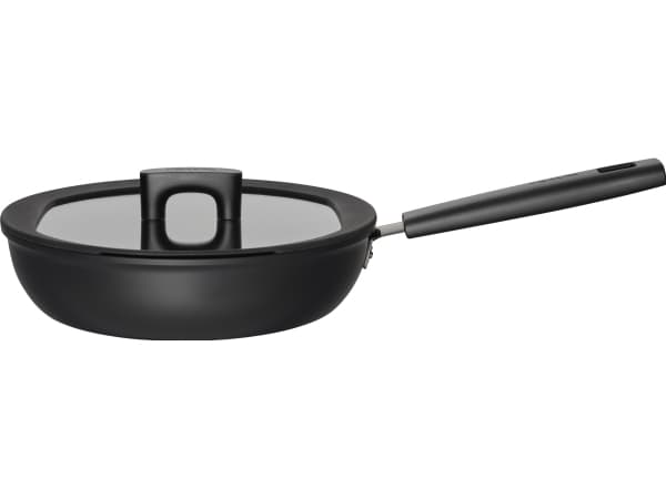 Fiskars Hard Face - Traktörpanna med lock - 26 cm - 2.8 L - nonstick-beläggning - matt svart