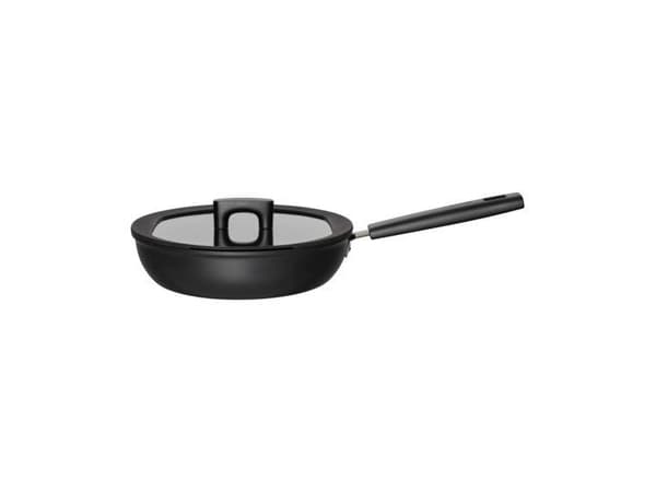 Fiskars Hard Face - Traktörpanna med lock - 26 cm - 2.8 L - nonstick-beläggning - matt svart
