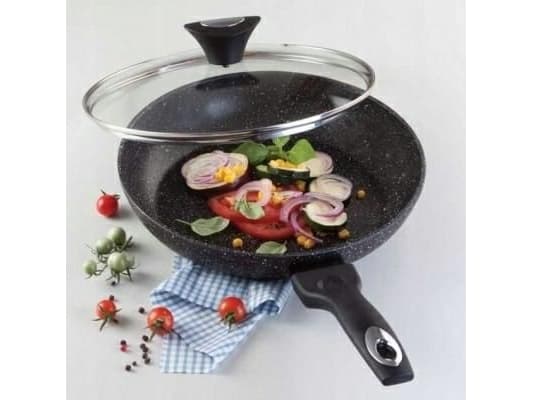 Frying pan Tiross TIROSS PAN MARBLE WITH LID 28cm TS-1256P TS-1255P