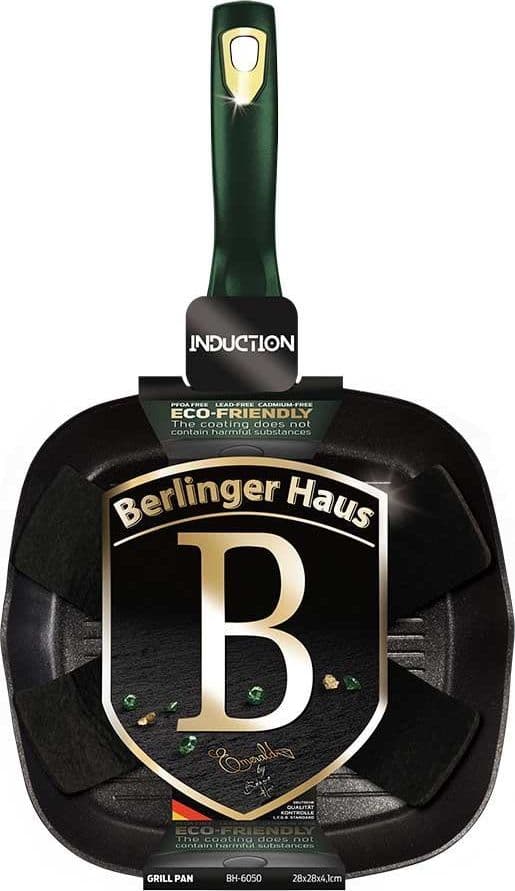 Frying pan Berlinger Haus GRANITE GRILL PAN 28x28CM BERLINGER HAUS METALLIC LINE EMERALD BH-6050