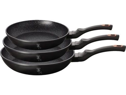 Berlinger Haus Frying pan SET OF 3 GRANITE PANS BERLINGERHAUS BLACK ROSE BH-6158