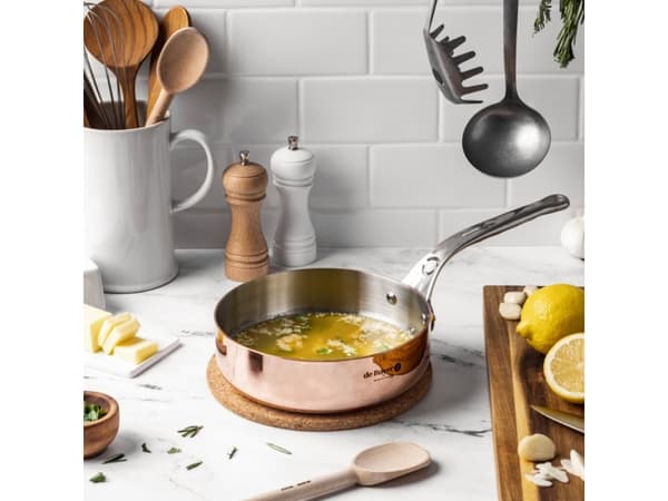 Patelnia De Buyer De Buyer Prima Matera Sauté Pan Copper/steel 24cm straight ind.