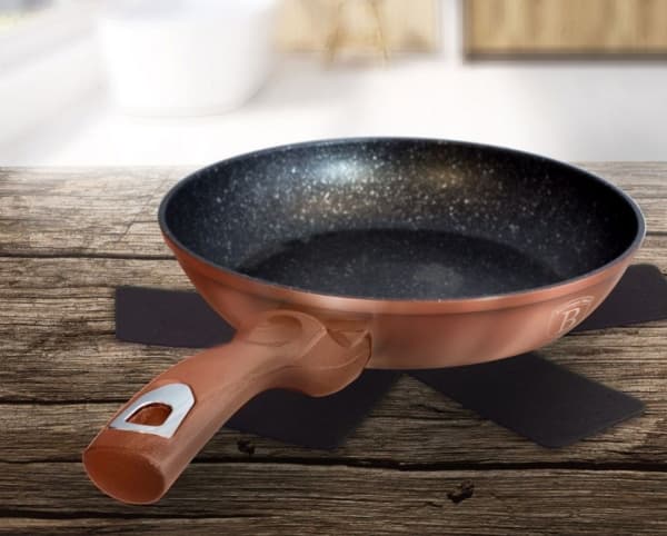 GRANITINĖ SKELĖ GRANITE WOK 30cm BERLINGER HAUS METALLIC LINE ROSE GOLD BH-6171