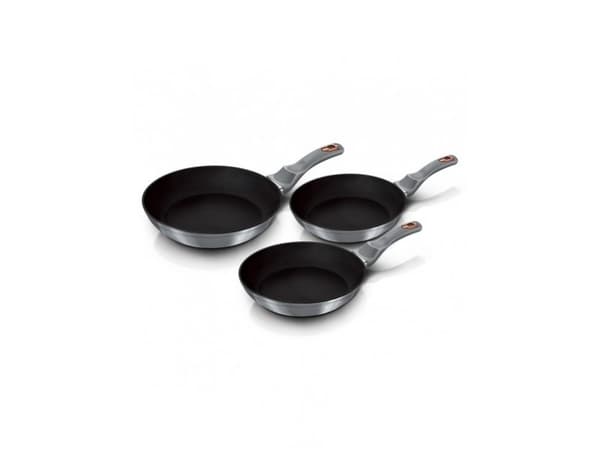Berlinger Haus BH/6169F, Frying set, Grå, Aluminium, Ergonomisk, Mykt grep, Gass, Halogen, Induksjon, 20 cm