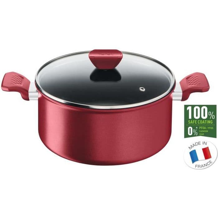 TEFAL G2734602 DAILY CHEF Gryta 24 cm, induktion, resistent, non-stick, lätt att rengöra, hälsosam, tillverkad i Frankrike