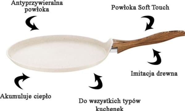 Frying pan Ambition PAN FOR PANCAKES WITH STONE IMITATION COATING 28CM - NATURE - shopping for companies - 34148