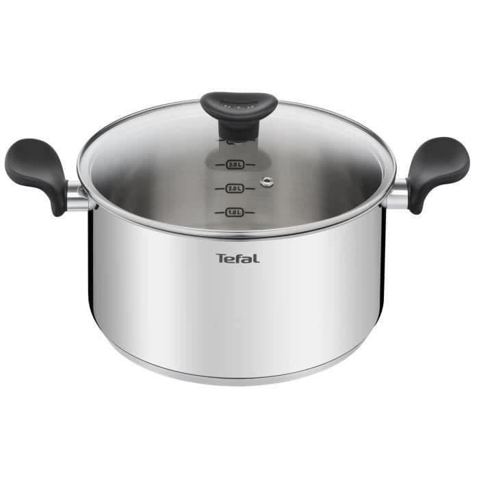 TEFAL E3084604 PRIMÄR gryta av rostfritt stål 24 cm / 5L + lock / induktionskompatibel