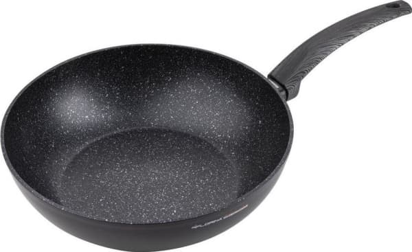 Florina frying pan BONO 28 CM WOK (BLACK, STONE IMITATION COATING, BLACK HANDLE)