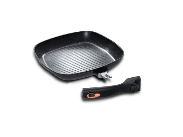 Berlinger Haus BH/1953, firkant, Grillpanne, Sort, Aluminium, 2,1 l, Gass, Halogen, Induksjon
