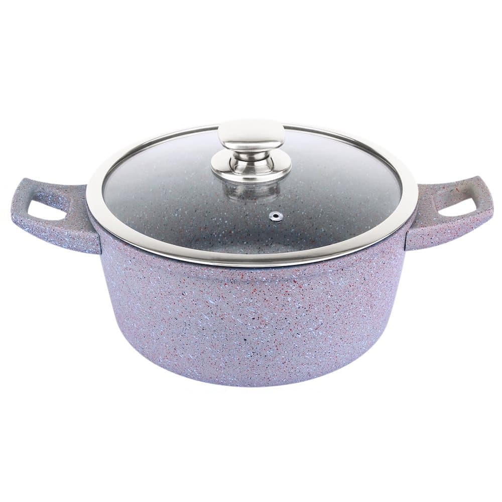 Smidd Aluminium Nonstick Marmor Gryta - 28cm Grå