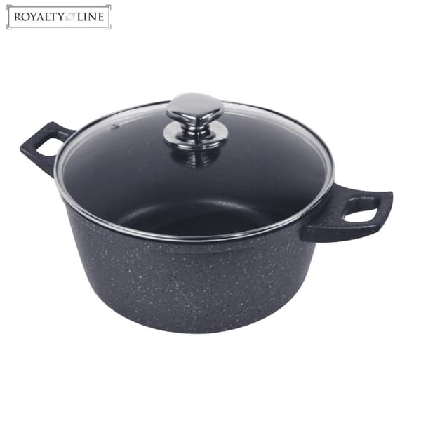 Smedet aluminiumsfrit marmorgryde - 28 cm rød