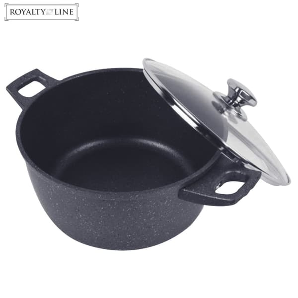 Smedet aluminiumsfrit marmorgryde - 28 cm rød