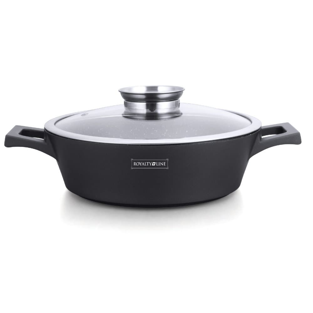 40 cm formgjuten aluminium marmor grund soppgryta med aromlock