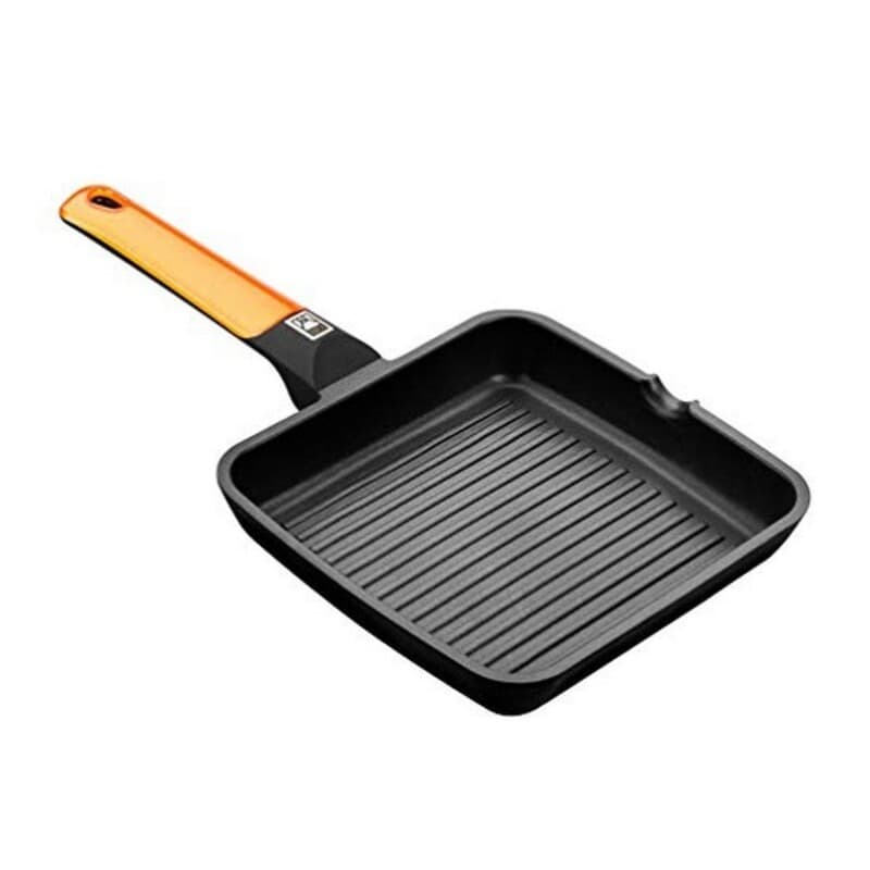 Räfflad stekpanna BRA A281422 Ø 28 cm Svart Orange Rostfritt stål