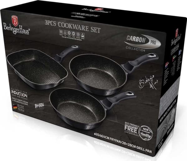 Berlinger Haus frying pan Carbon pro 20 24 28cm set 3pcs.