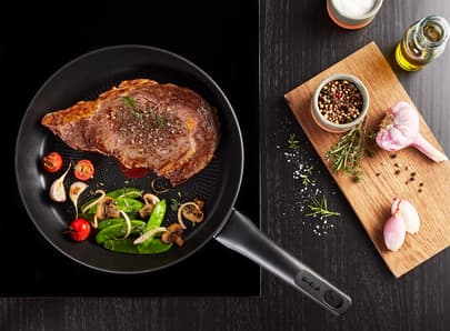 Tefal Ultimate G2680872, Rund, All-bruk panne, Grå, Titan, 175 °C, Thermo-Spot
