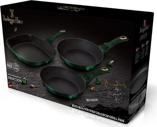 Berlinger Haus Emerald Titanium stekepanne 3 stk.