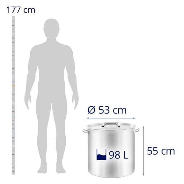 Royal Catering Induktionsgryta - 98 L - Royal Catering - 500 mm