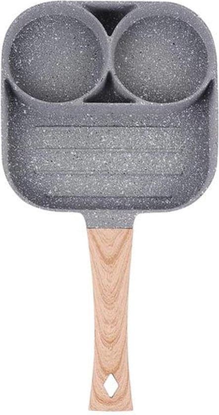 Omelett kastrull - frukost - non -stick - grå
