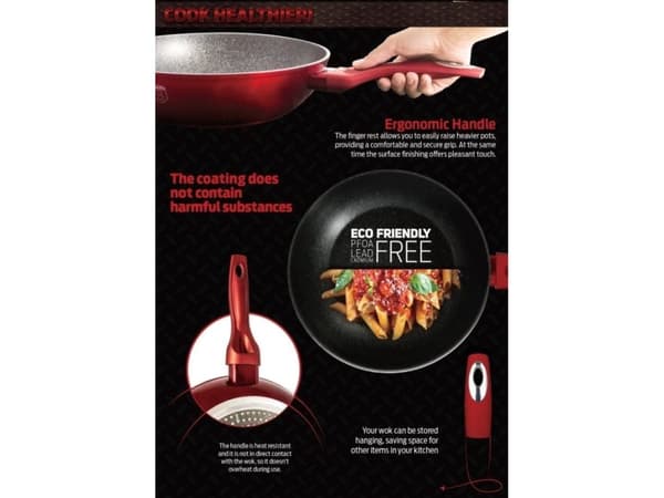 Berlinger Haus GRANITE WOK 30CM BERLINGER HAUS METALLIC LINE BURGUNDY paistinpannu BH-6166