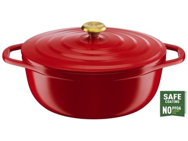 Tefal Air E2548904, 5,7 L, Ovaali, Punainen, Valettu alumiini, Keraaminen, Punainen