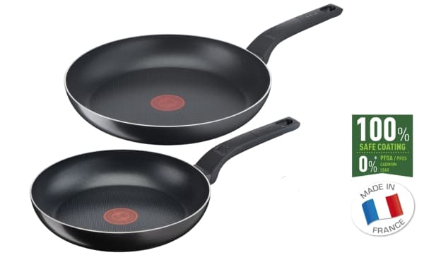 Tefal B55590, Stekesett, Sort, Titan, Aluminium, Thermosignal, Keramisk, Gass, Halogen, Forseglet Plate