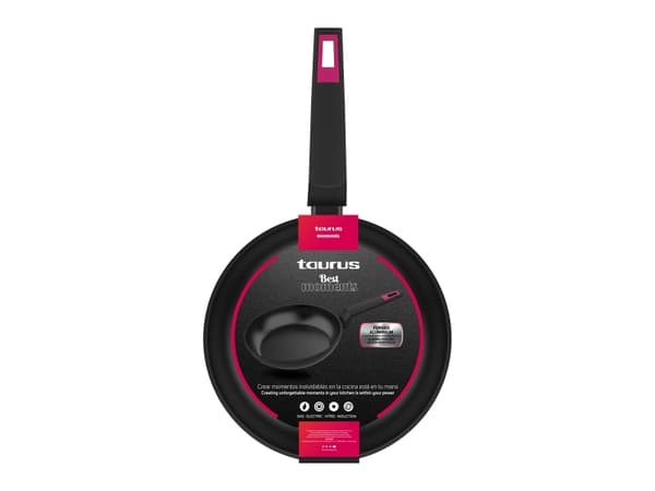 Taurus Best Moments, Rund, All-bruk panne, Sort, Aluminium, Keramisk, Gass, Induksjon, 22 cm