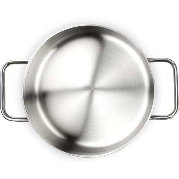 HALTHY &amp; SMY HT1003 Gryta med lock i rostfritt stål - Diameter 20 cm - Lämplig för ugnar upp till 240°C