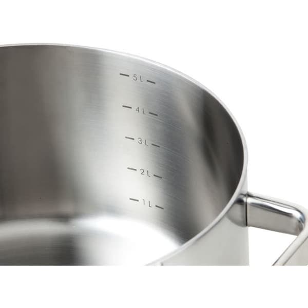 HALTHY & SMY HT1004 Gryta med lock i rostfritt stål - Diameter 24 cm - Lämplig för ugnar upp till 240°C