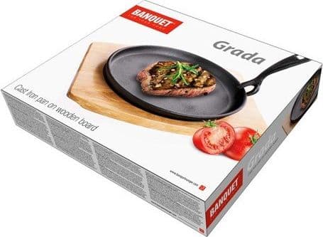 Pannebankett GRADA støpejernspanne med brett