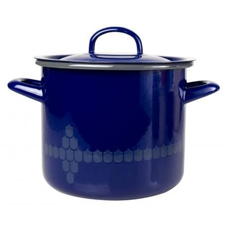Gryta med lock i emalj 2,5 l