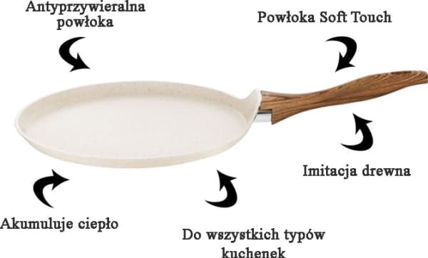 Frying pan Ambition PAN FOR PANCAKES WITH STONE IMITATION COATING 28CM - NATURE - shopping for companies - 34148