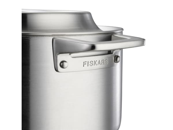 Fiskars Norden gryta i obelagt stål, med lock (3 l), 3 l, Rund, Rostfritt stål, Rostfritt stål, Ingen beläggning, Rostfritt stål