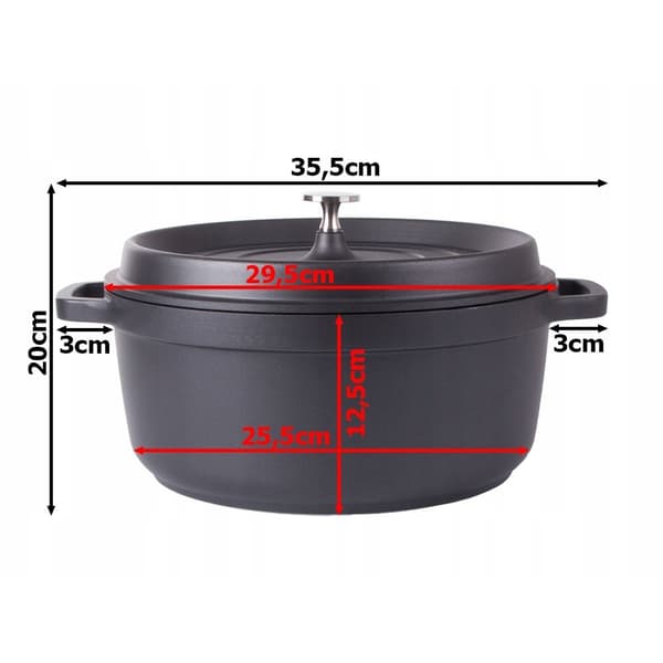Stuing med lokk - aluminium - 6,6 l