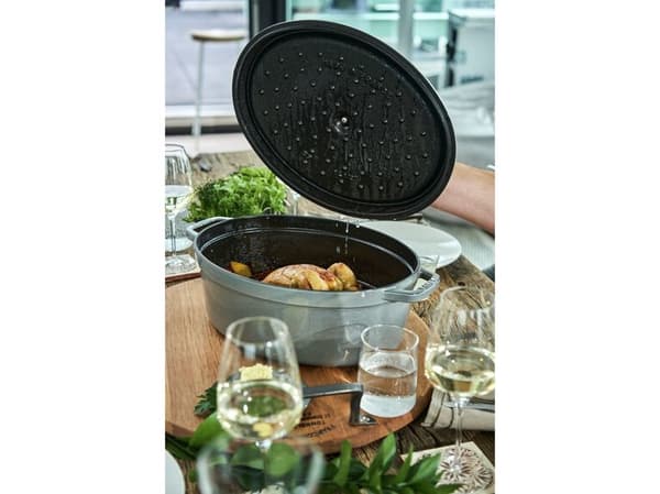 Staub Cocotte, Single pan, Grå, Støpejern, 8 l, 1 stykker, 37 cm
