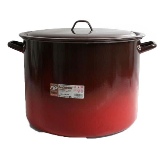 La Estrella Hög Gryta Med Lock Brand 36 Cm 30l Brun