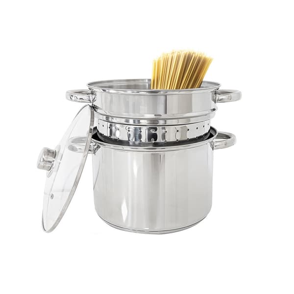 Kasserolle med Sil - Rustfritt Stål - 7,5 L