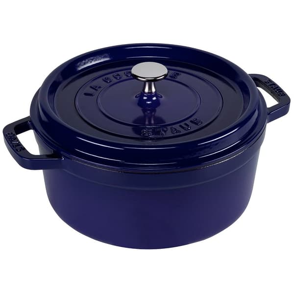 Staub Runda Cocotte 24 Centimeter Blå
