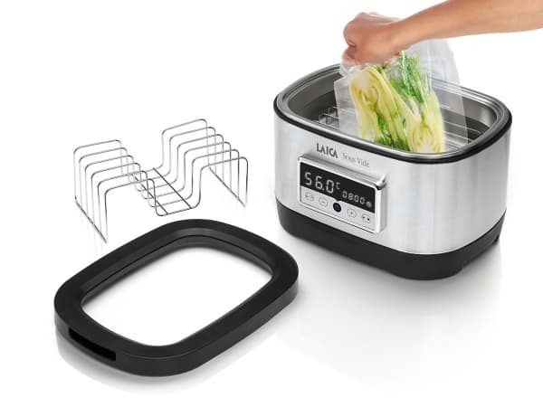 Laica SVC200, Sous vide water oven, Black, Stainless steel, 40 °C, 90 °C, Button, 0.15 h