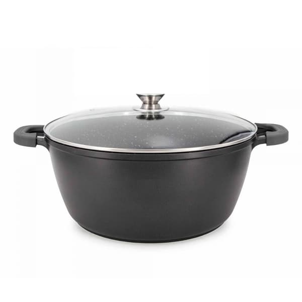 Gryta med Marmorbeläggning och Glaslock - 24cm