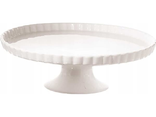 Hvit porselen patera do ciasta 29 cm
