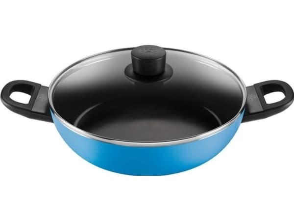 deep frying pan 2H with lid 28 cm blue