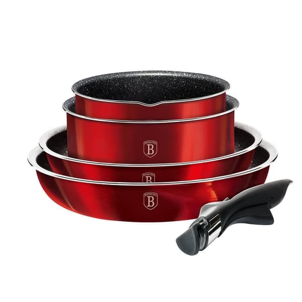 SET MED 9-DELAR KRYCKOR. CLICK & COOK BERLINGER HAUS METALLIC LINE BURGUNDY BH-6145