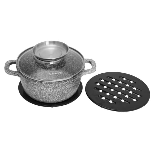 Kannen kattila, alumiini, harmaa marmoripinnoite Ø24cm 4,5l Klausberg