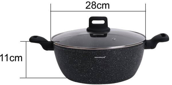 Kruka, svart-marmor färg, Ø28cm, 5,71L Klausberg