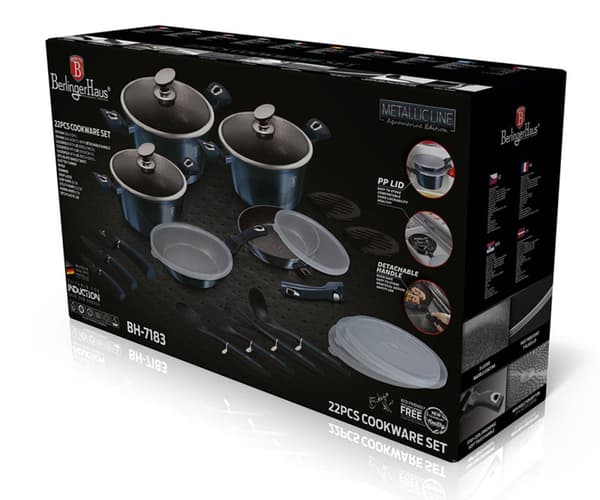BERLINGER HAUS BH-7183 22-DELAR KRYCKSET. AKVAMARIN